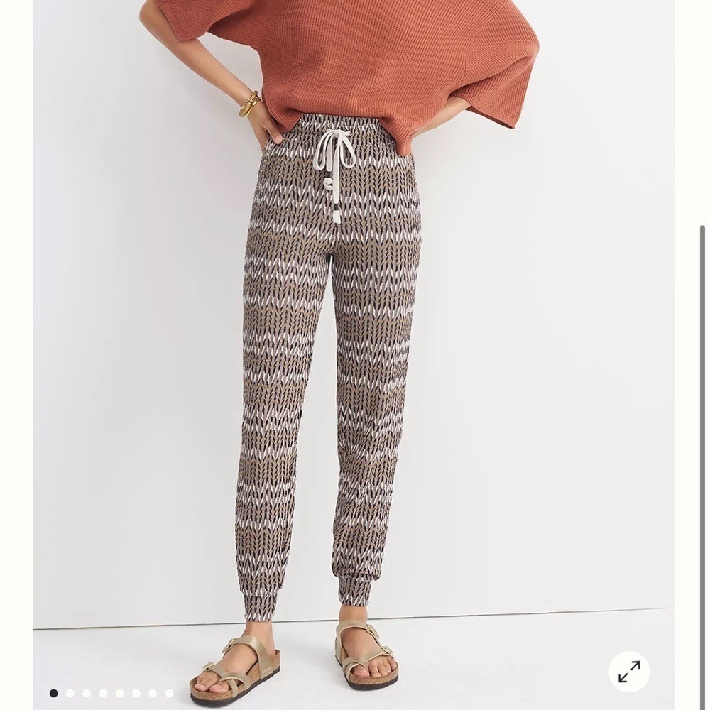 Saturday‎ Sunday Anthropologie Joggers Women XS Brown Chevron Knit Pants